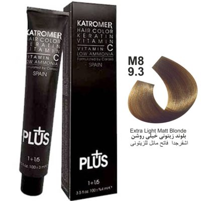 رنگ موی کاترومر KATROMER،شماره M8 9.3 بلوند زیتونی خیلی روشن