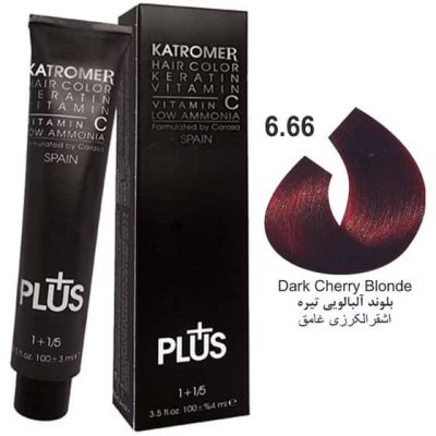 رنگ موی کاترومر KATROMER،شماره 6.66 بلوند آلبالوی تیره