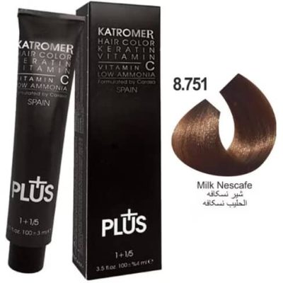 رنگ موی کاترومر KATROMER،شماره 8.751 شیر نسکافه