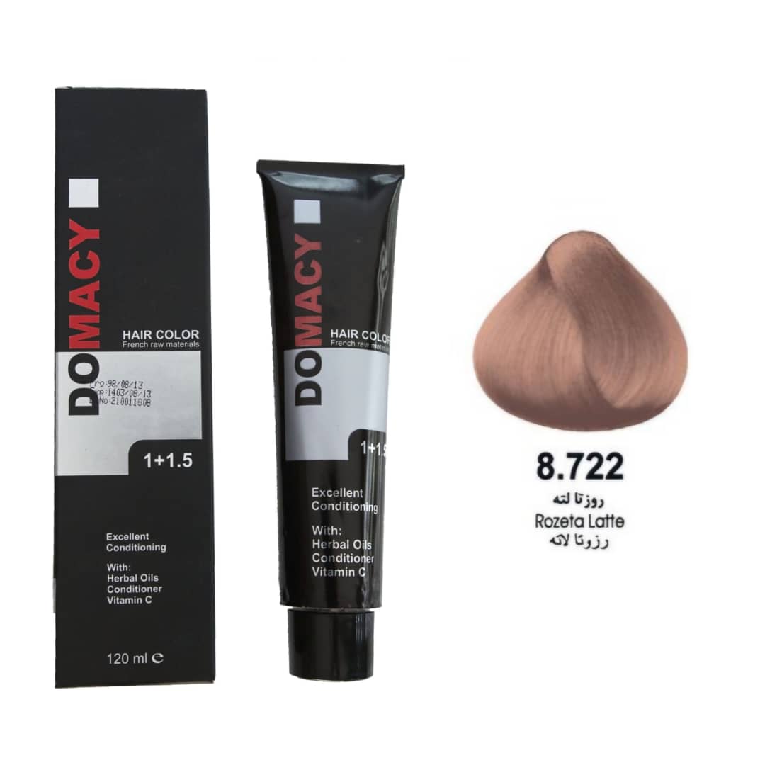 رنگ مو دوماسی روزتا لته rozeta latte 8.722